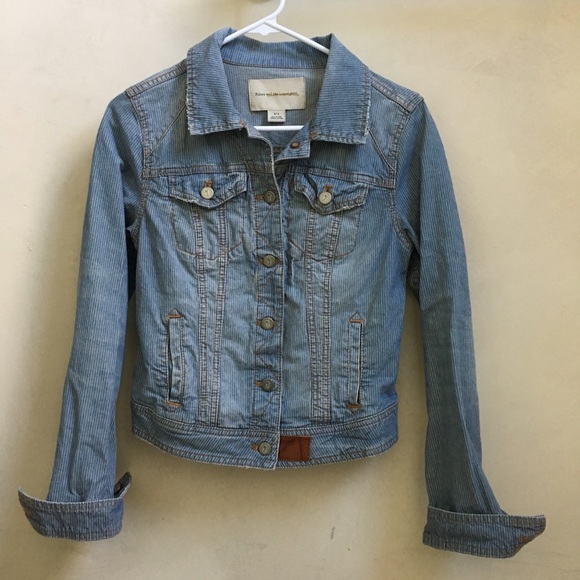 Anthropologie Pilcro Railroad Stripe Denim Jacket - Picture 6 of 7